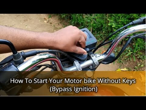 Press the ignition button to start a dirt bike