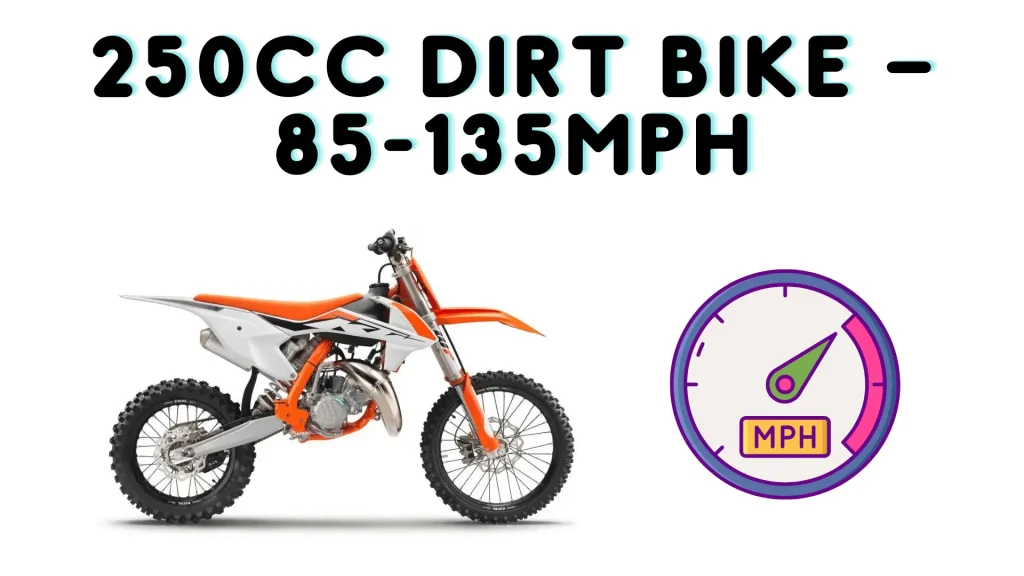 250cc Dirt Bike – 85-135mph